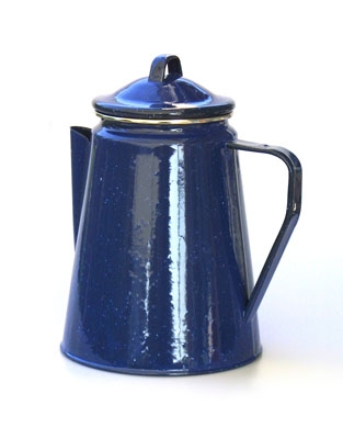 Emaille Kaffeekanne - 1,8 Liter, ca. 8 Tassen, blau