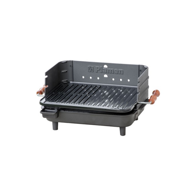 BBQ-Gussgrill mit emaillierter Gussgrillplatte in den Maen 455x375mm