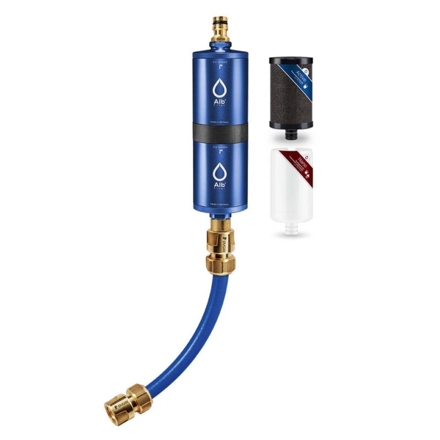 Alb Filter FUSION Active+Nano Trinkwasserfilter, Farbe Blau | Camping-Set: Mobil mit Koffer