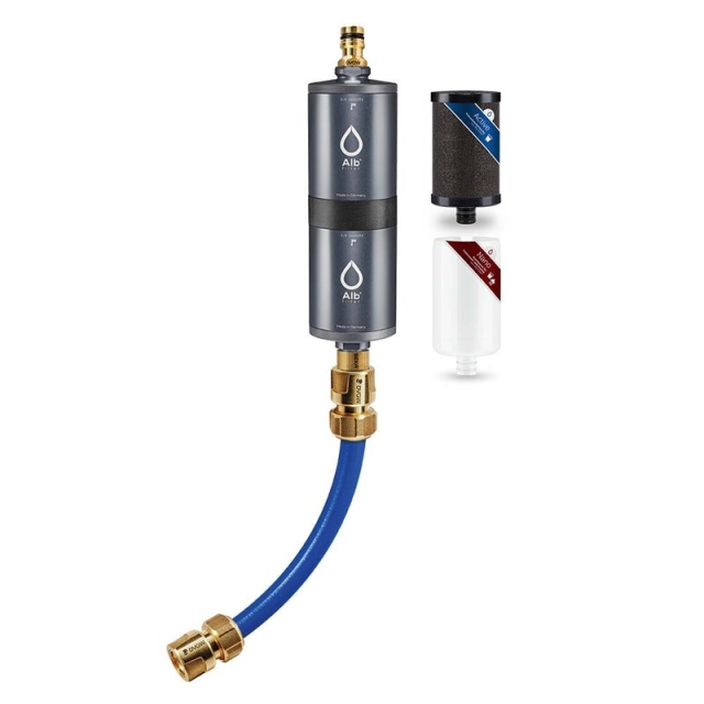 Alb Filter FUSION Active+Nano Trinkwasserfilter, Farbe Titan | Camping-Set: Mobil mit Koffer