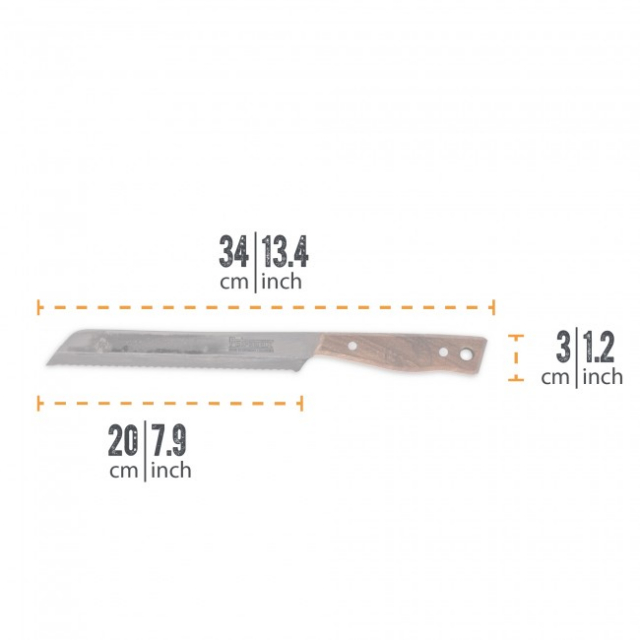 Petromax Brotmesser 20 cm mit Wellenschliff