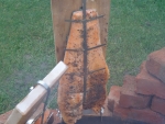 Flammlachs-Brett mit verstellb. Edelstahlhalterung fr Feuerschalen