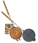 Chuckwagon Waffeleisen mit Stiel und Holzgriff