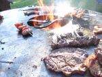 Stahl-Feuerplatte mit Flamme, Orig. Feuertopfshop.de